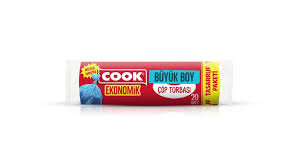 COOK EKONOMİK BÜYÜK ÇÖP TORBASİ MAVİ (65 CM X 80 CM) 20 RULO