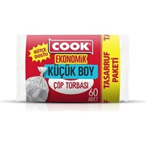 COOK EKONOMİK KÜÇÜK ÇÖP TORBASİ SEFFAF ( 40 CM X 47 CM ) 60 RULO