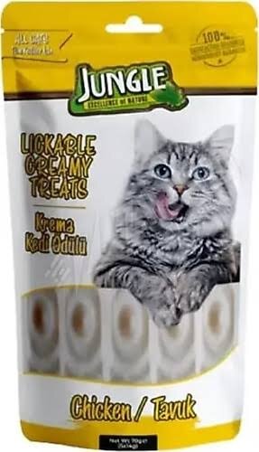 JUNGLE KEDİ KREMA ÖDÜL TAVUKLU 5 Lİ*14GR*12 - 1