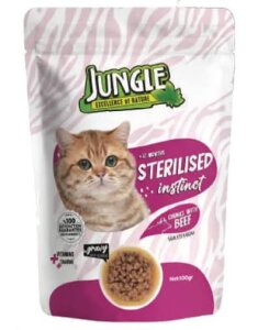 JUNGLE POUCH KISIR KEDİ DANA ETİ PARÇALI 100 G *24