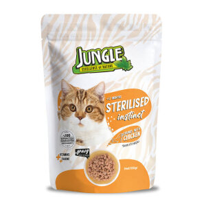 JUNGLE POUCH KISIR KEDİ TAVUK PARÇALI 100 G *24