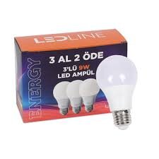 Ledline 9W Ampul Seti 3 Lü *40