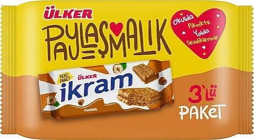 ÜLKER İKRAM KREMALI BİSK.FINDIKLI 3X84GRX12 - 1
